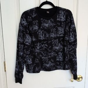 Japanese Illustration Black and White Women's Sweatshirt